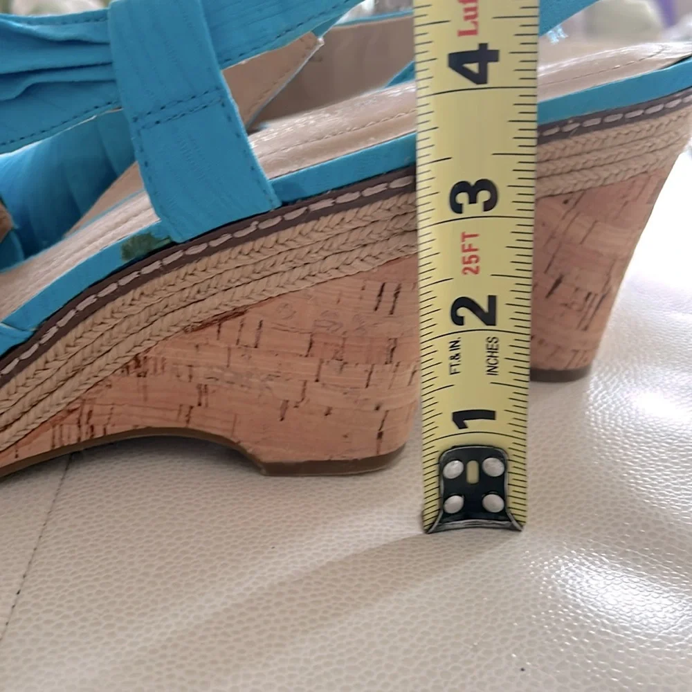 Naturalizer N5 Comfort LULIANNA Wedge 8.5 Turquoise Espadrille Sandal